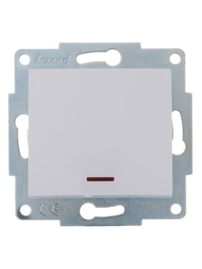 Выключатель 1кл. 1п СП Karina 10А IP20 с инд. механизм бел. Lezard 707-0288-111