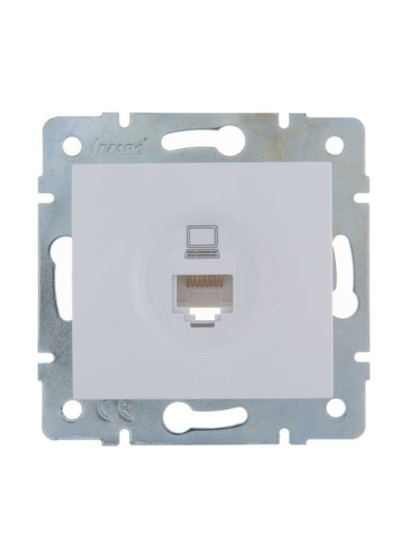 Розетка ПК 1-м СП Karina RJ45 механизм бел. Lezard 707-0288-139