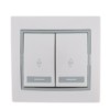 Переключатель 2кл. СП проходной Mira 10А с сер. вставкой бел. Lezard 701-0215-106
