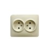 Розетка 2-м Karina Life ПБТ крем. Lezard 708-0300-128B