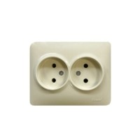 Розетка 2-м Karina Life ПБТ крем. Lezard 708-0300-128B
