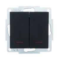 Выключатель 2кл. СП Vesna с инд. механизм черн. бархат Lezard 742-4288-112