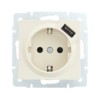 Розетка 1-м СП Vesna с/з с заряд. устройством USB механизм крем. Lezard 742-0388-181