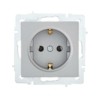 Розетка 1-м СП Vesna с/з ПБТ механизм платина Lezard 742-3588-122B