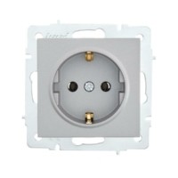 Розетка 1-м СП Vesna с/з ПБТ механизм платина Lezard 742-3588-122B