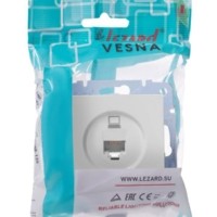 Розетка ПК 1-м СП Vesna механизм бел. Lezard 742-0288-139
