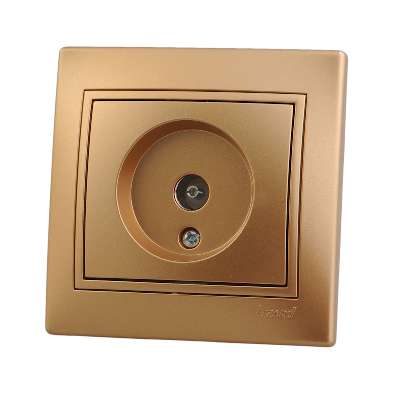 Розетка телевизионная проходная ТВ СП Mira зол. металлик Lezard 701-1313-129