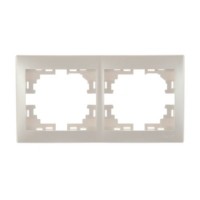 Рамка 2-м Mira гориз. жемчуж./бел. перламутр. Lezard 701-3000-147