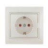 Розетка 1-м СП Mira 16А IP20 с/з защ. шторки со вставкой керамика жемчуж./бел. перламутр. Lezard 701-3030-124