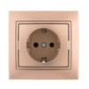 Розетка 1-м СП Mira 16А IP20 с/з со вставкой керамика свет. корич. перламутр. Lezard 701-3131-122