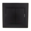 Выключатель 2кл. 1п СП Mira 10А IP20 с инд. со вставкой черн. бархат Lezard 701-4242-112