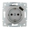 Розетка 1-м СП Karina 16А с/з с заряд. устройством USB механизм матов. серебр. Lezard 707-4388-181