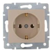 Розетка 1-м СП Karina с/з термопласт механизм крем. Lezard 707-0388-122B