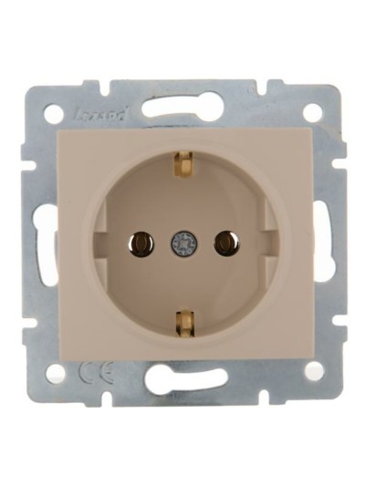 Розетка 1-м СП Karina с/з термопласт механизм крем. Lezard 707-0388-122B