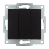 Выключатель 3кл. 1п СП Karina 10А IP20 механизм черн. бархат Lezard 707-4288-109