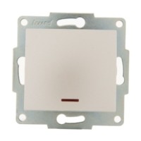 Выключатель 1кл. 1п СП Karina 10А IP20 с инд. механизм жемч./бел. перламутр. Lezard 707-3088-111