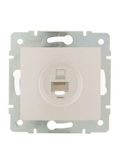Розетка ПК 1-м СП Karina RJ45 механизм жемчуж./бел. перламутр. Lezard 707-3088-139