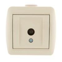 Розетка телевизионная оконечная ТВ ОП Nata 16А IP20 крем. Lezard 710-0300-130