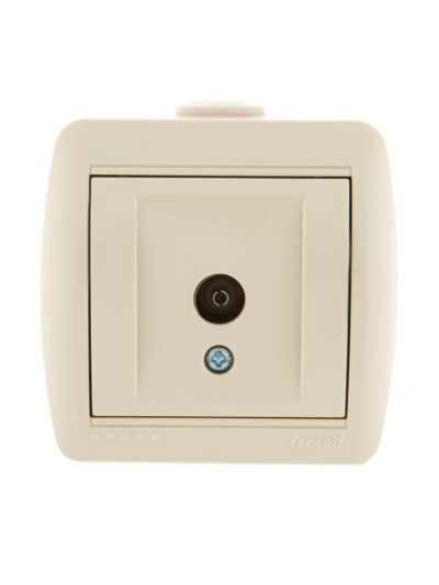 Розетка телевизионная оконечная ТВ ОП Nata 16А IP20 крем. Lezard 710-0300-130