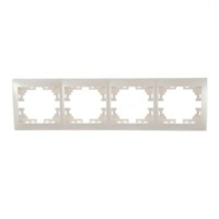 Рамка 4-м Mira гориз. жемчуж./бел. перламутр. Lezard 701-3000-149