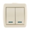 Выключатель 2кл. ОП Nata 10А IP20 с инд. крем. Lezard 710-0300-112