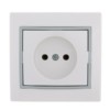 Розетка 1-м СП Mira 16А IP20 с сер. вставкой керамика бел. Lezard 701-0215-121