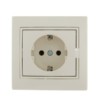 Розетка 1-м СП Mira 16А IP20 с/з со вставкой керамика крем. Lezard 701-0303-122