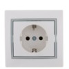 Розетка 1-м СП Mira 16А IP20 с/з с сер. вставкой керамика бел. Lezard 701-0215-122