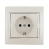 Розетка 1-м СП Mira 16А IP20 с/з со вставкой керамика жемчуж./бел. перламутр. Lezard 701-3030-122