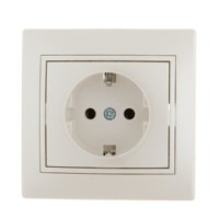 Розетка 1-м СП Mira 16А IP20 с/з со вставкой керамика жемчуж./бел. перламутр. Lezard 701-3030-122