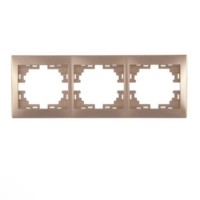 Рамка 3-м Mira гориз. свет. корич. Lezard 701-3100-148