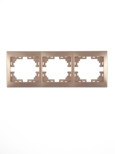 Рамка 3-м Mira гориз. свет. корич. Lezard 701-3100-148