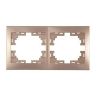 Рамка 2-м Mira верт. свет. корич. Lezard 701-3100-152