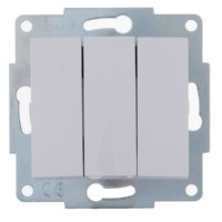 Выключатель 3кл. 1п СП Karina 10А IP20 механизм бел. Lezard 707-0288-109
