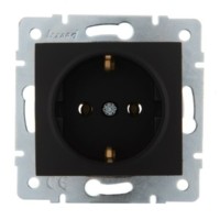 Розетка 1-м СП Karina с/з термопласт механизм черн. бархат Lezard 707-4288-122B
