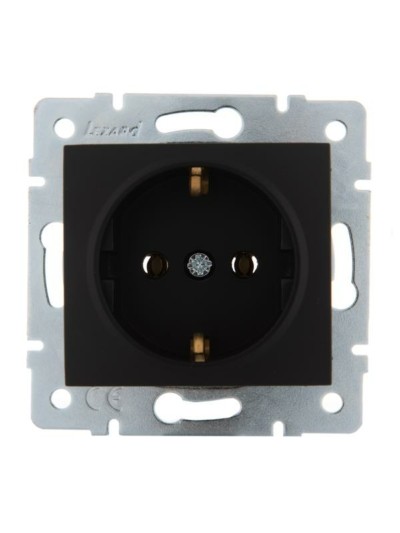 Розетка 1-м СП Karina с/з термопласт механизм черн. бархат Lezard 707-4288-122B