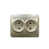 Розетка 2-м Karina Life ПБТ жемчуж./бел. перламутр Lezard 708-3000-128B