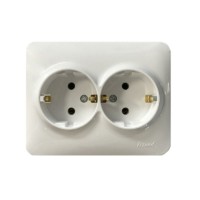 Розетка 2-м Karina Life с/з ПБТ бел. Lezard 708-0200-127B