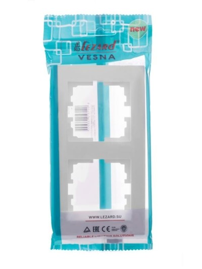 Рамка 2-местн. вертик. Vesna бел. Lezard 742-0200-152