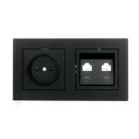 Рамка 2-местн. гориз. Vesna черн. бархат Lezard 742-4200-147