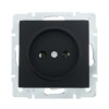 Розетка 1-м СП Vesna ПБТ механизм черн. бархат Lezard 742-4288-121B