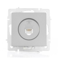 Розетка ТФ СП Vesna евро стандарт механизм платина Lezard 742-3588-137