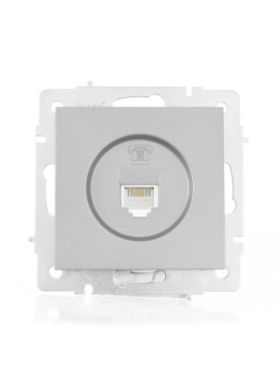 Розетка ТФ СП Vesna евро стандарт механизм платина Lezard 742-3588-137