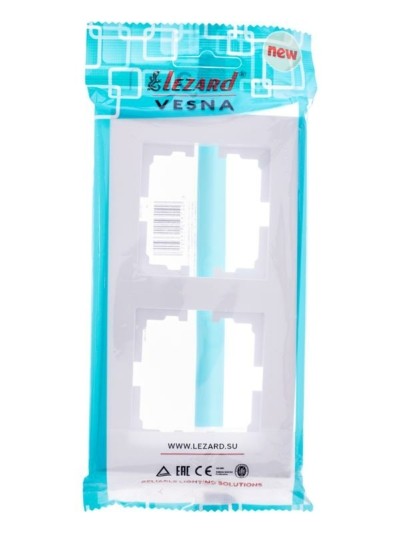 Рамка 2-местн. гориз. Vesna бел. Lezard 742-0200-147