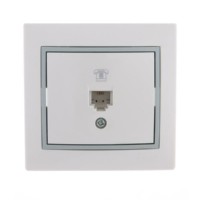 Розетка ТФ 1-м СП Mira RJ11 бел./сер. Lezard 701-0215-137