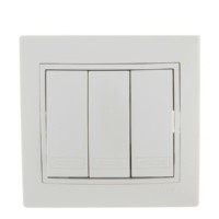 Выключатель 3кл. СП Mira 10А IP20 с бел.вставкой бел. Lezard 701-0202-109