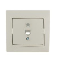 Розетка ТФ 1-м СП Mira RJ11 крем./крем.. Lezard 701-0303-137