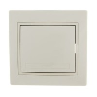 Выключатель 1кл. СП Mira 10А IP20 со вставкой крем. Lezard 701-0303-100
