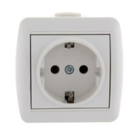 Розетка 1-м ОП Nata 16А IP20 с/з керамика бел. Lezard 710-0200-122