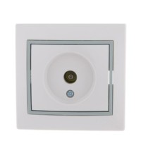 Розетка телевизионная оконечная ТВ СП Mira 16А IP20 с сер. вставкой бел. Lezard 701-0215-130